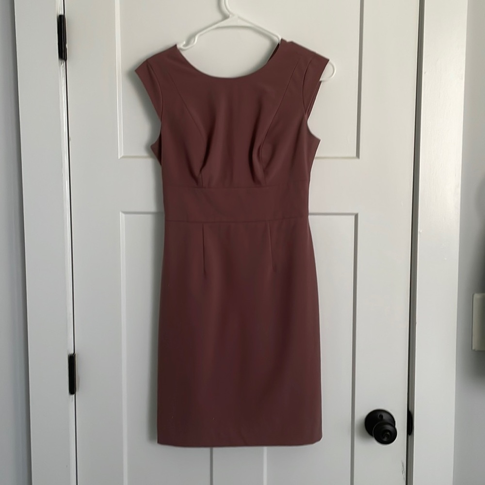 Maroon office dress - very flattering